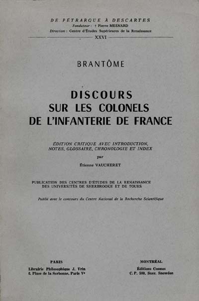 Discours sur les colonels de l'infanterie de France