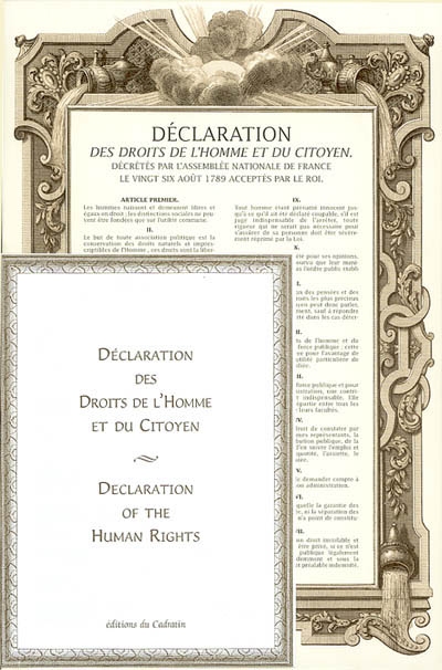 Déclaration des Droits de l'Homme. Declaration of the Human Rights