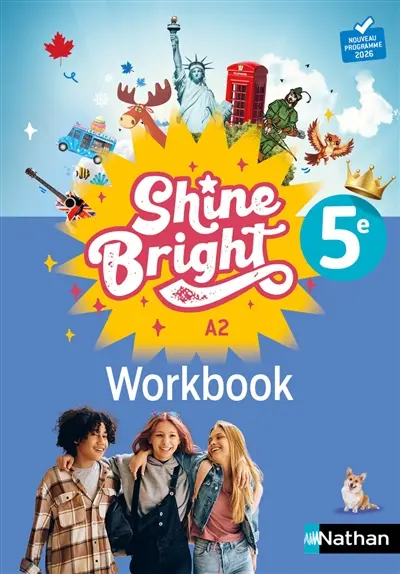 Shine bright 5e, A2 : workbook : nouveau programme 2026