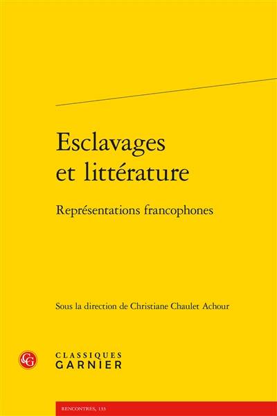 Esclavages et littérature : représentations francophones