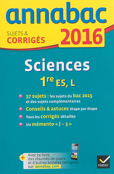 Sciences 1re ES, L : 2016