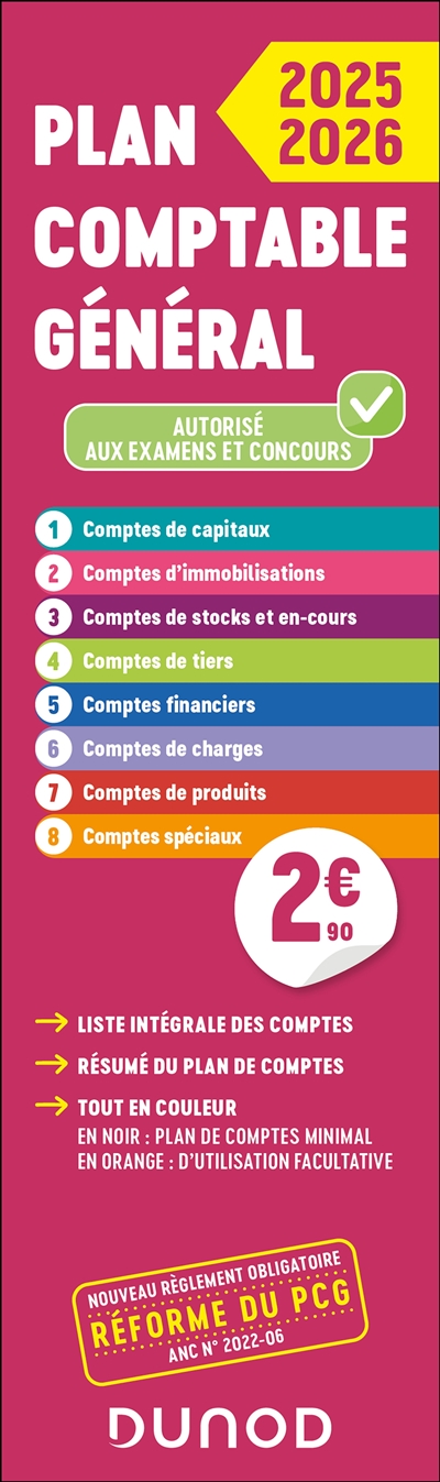 Plan comptable général 2025-2026 : autorisé aux examens et concours