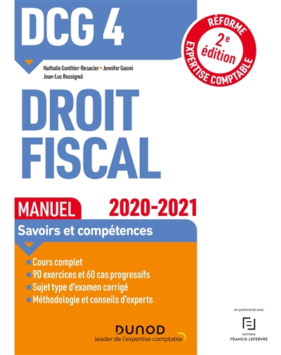 DCG 4, droit fiscal : manuel : 2020-2021