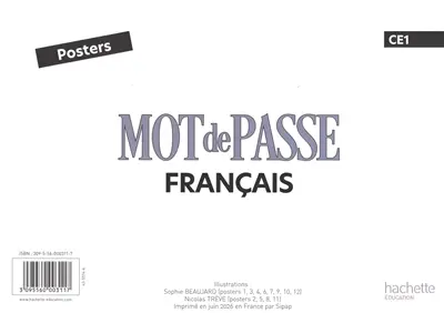 Mot de passe, français, CE1 : posters : 2026