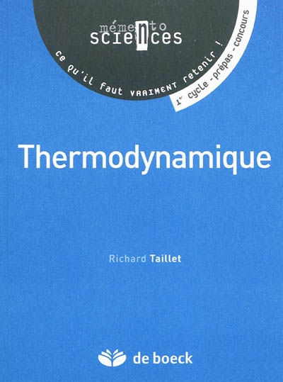 Thermodynamique : 1er cycle, prépas, concours