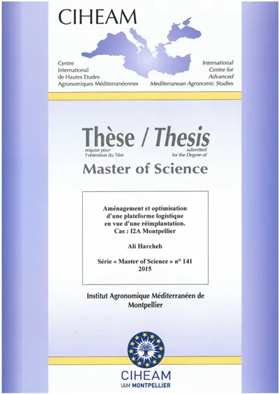 Aménagement et optimisatisation d'une plateforme logistique en vue d'une réimplantation : cas I2A Montpellier