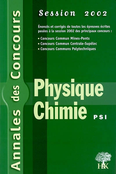 Physique et chimie PSI 2002