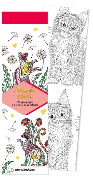 Sacrés chats : marque-pages à peindre ou à colorier