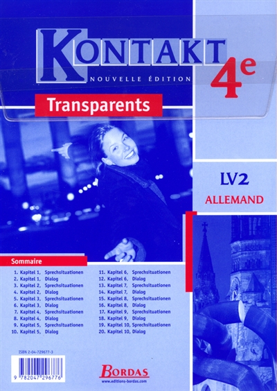 Kontakt, allemand 4e, LV2 : pochette de transparents