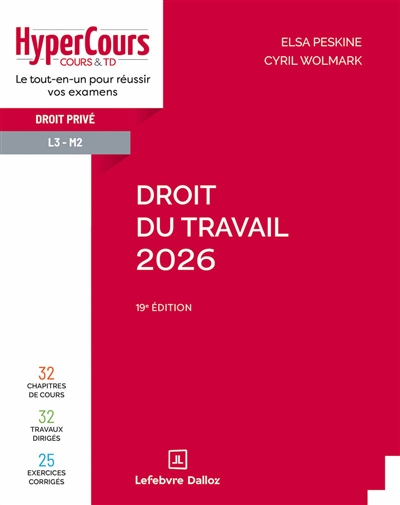 Droit du travail 2026 : droit privé L3-M2