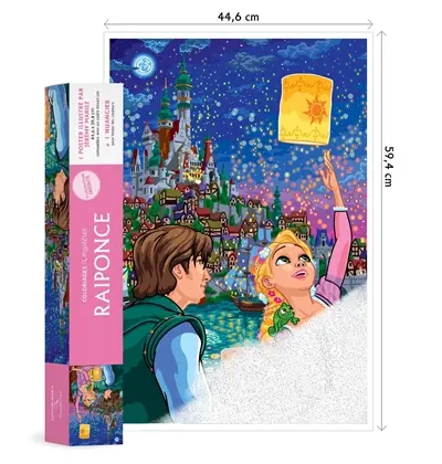 Poster Raiponce : colorie les chiffres et découvre l'image