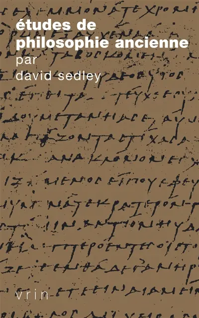 Etudes de philosophie ancienne