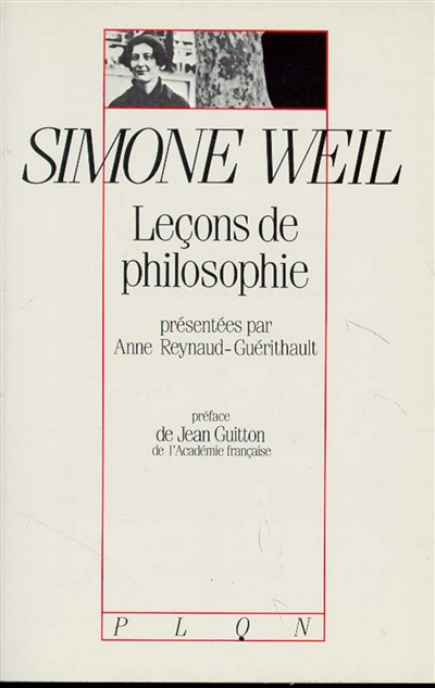 Leçons de philosophie de Simone Weil : Roanne 1933-1934