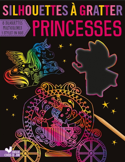 princesses : silhouettes à gratter