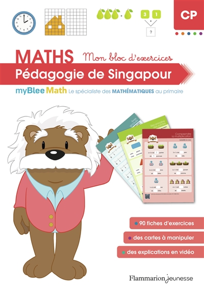 maths, pédagogie de singapour cp : mon bloc d'exercices : myblee math, le spécialiste des mathématiques au primaire