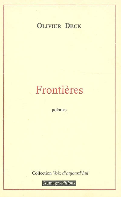 Frontières : poèmes