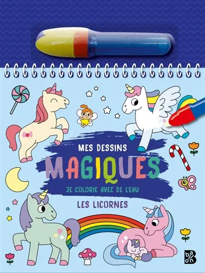 Les licornes : je colorie avec de l'eau