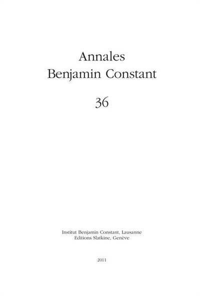 Annales Benjamin Constant, n° 36
