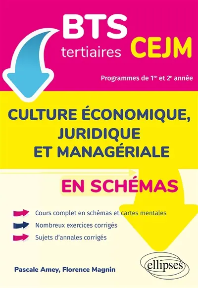 BTS tertiaires, CEJM, culture économique, juridique et managériale en schémas : programmes de 1re et 2e année