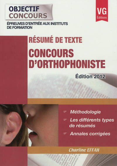 Concours d'orthophoniste : résumé de texte