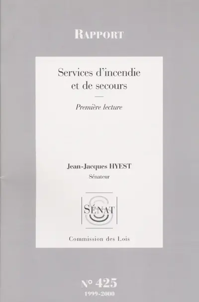 Services d'incendie et de secours : rapport, première lecture