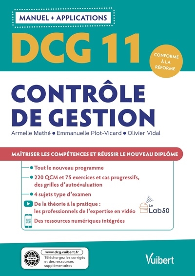 DCG 11, contrôle de gestion : manuel + applications : conforme à la réforme