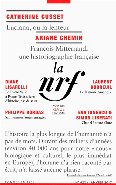 Nouvelle revue française, n° 622
