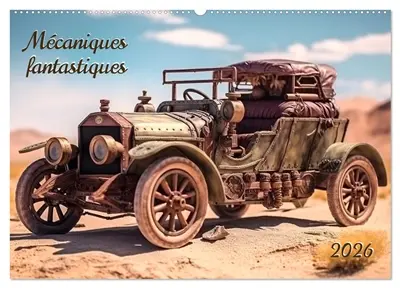Mécaniques fantastiques (Calendrier mural 2026 DIN A2 vertical), CALVENDO calendrier mensuel : Plongez dans l'univers fascinant du style steampunk avec des images époustouflantes de véhicules à la fois rétro et futuristes.