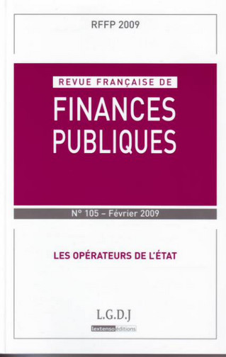 revue française de finances publiques, n° 105. les opérateurs de l'état