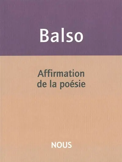 Affirmation de la poésie