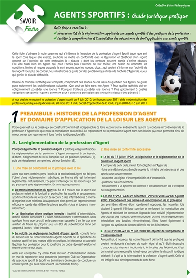 Agents sportifs : guide juridique pratique