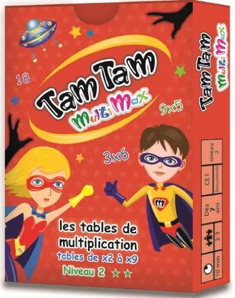Tam tam multimax : les tables de multiplication de x 2 à x 9 : niveau 2