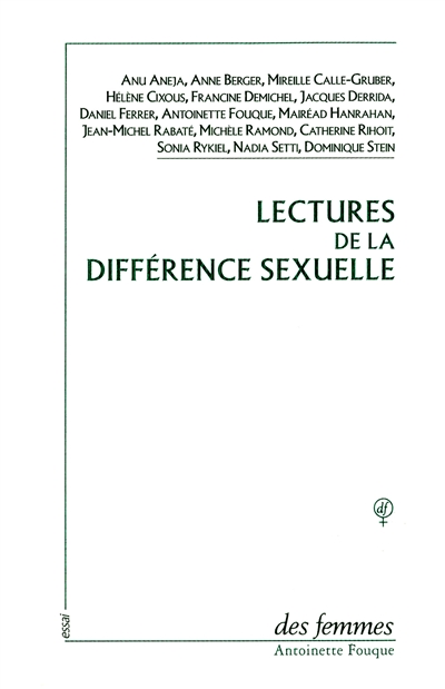 Lectures de la différence sexuelle : actes du colloque Paris-VIII, CIPH Paris, octobre 1990