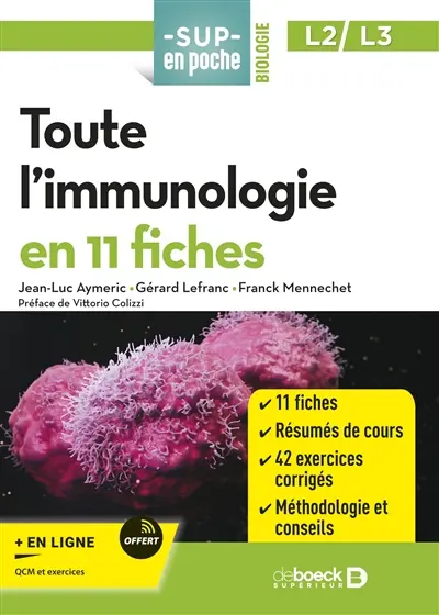 Toute l'immunologie : en 11 fiches : L2, L3
