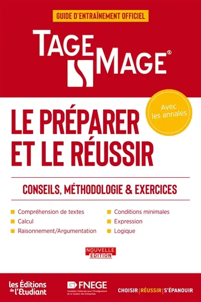 Tage Mage : le préparer et le réussir, guide d'entraînement officiel : conseils, méthodologie & exercices