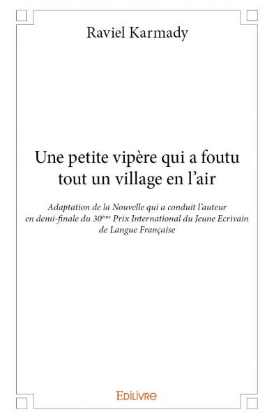 Une petite vipère qui a foutu tout un village en l'air : Adaptation de la Nouvelle qui a conduit l’auteur en demi-finale du 30ème Prix International du Jeune Ecrivain de Langue Française