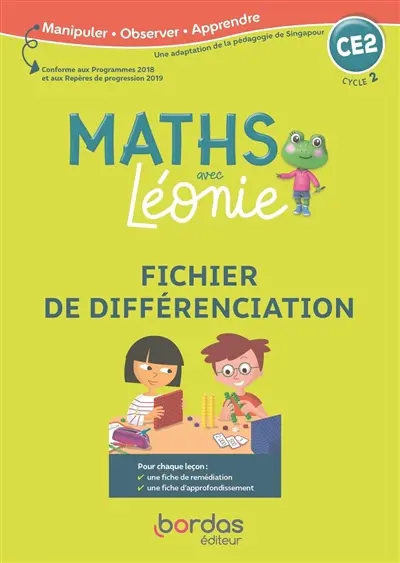 Les maths avec Léonie, CE2, cycle 2 : fichier de différenciation