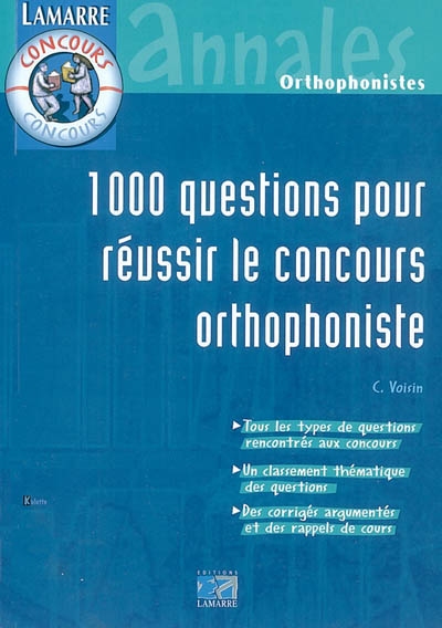 1000 questions pour réussir le concours orthophoniste