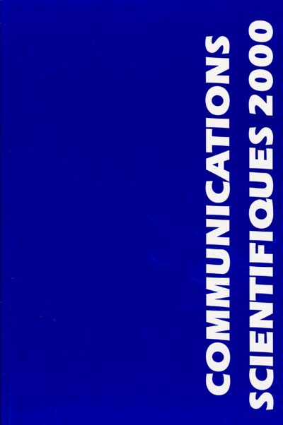 Communications scientifiques MAPAR 2000