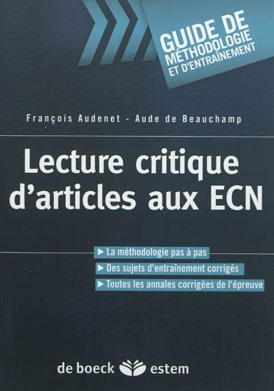 La lecture critique d'articles aux ECN : guide de méthodologie et d'entraînement