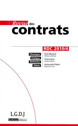 Revue des contrats, n° 4 (2010)