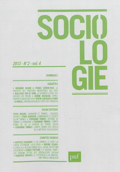 Sociologie, n° 2 (2013)