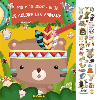 Je colorie les animaux : mes petits stickers en 3D