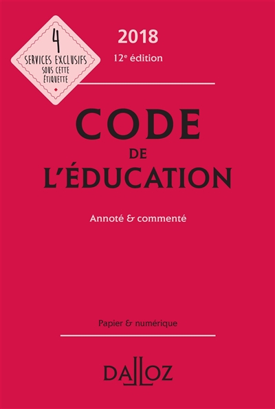 Code de l'éducation 2018, annoté & commenté