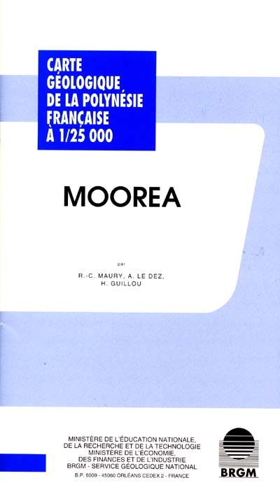 Moorea : carte géologique de la Polynésie française à 1-25 000,