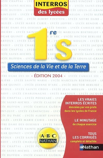 Sciences de la vie et de la terre, 1re S : édition 2004