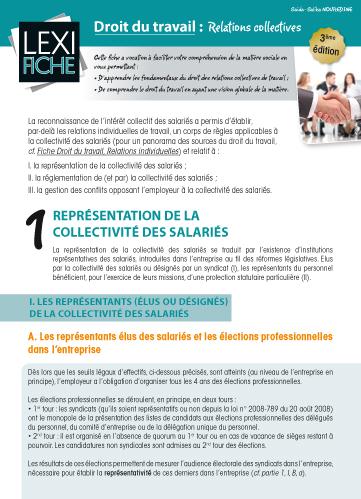 Droit du travail : relations collectives