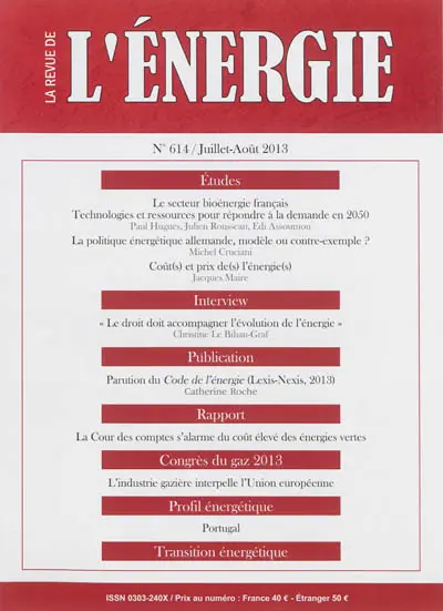 Revue de l'énergie, n° 614