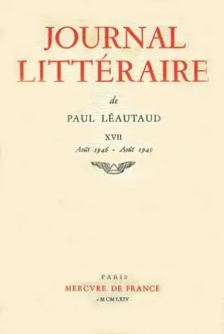 Journal littéraire. Vol. 17. 1946-1949