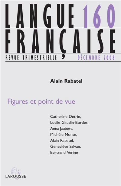 Langue française, n° 160. Figures et point de vue